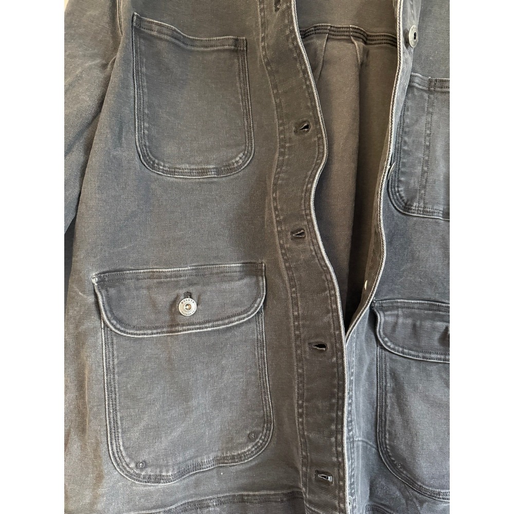 Duluth Trading Co Women Charcoal Gray Canvas Chore Jacket Utility Coat L 56466 - Picture 3 of 16
